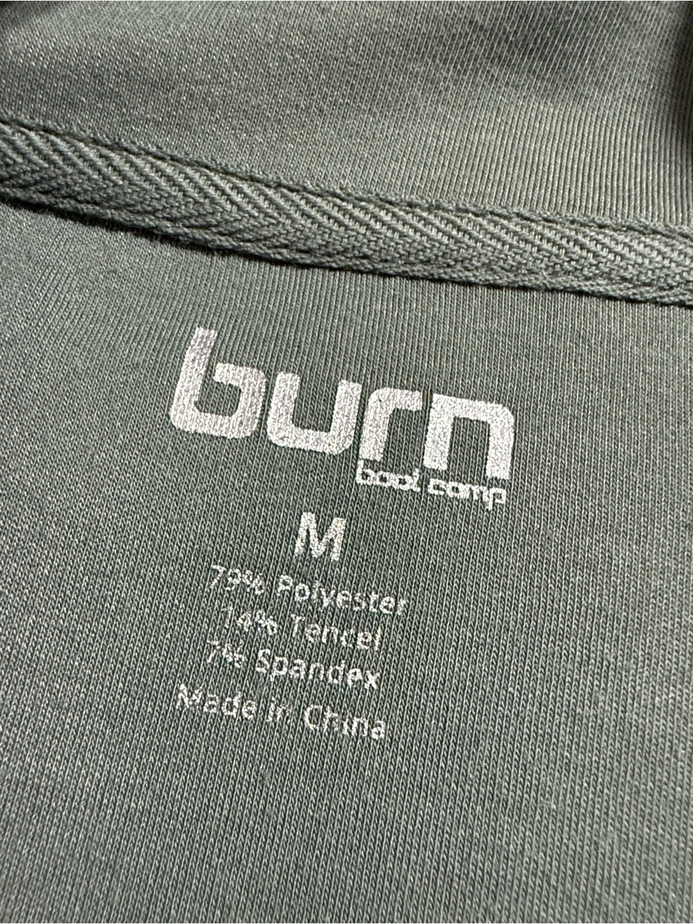 Burn Boot Camp unisex medium logo zip hype dusty green pullover new with tags - Picture 9 of 12